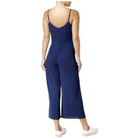 Teeze Me Juniors Sleeveless Textured Jumpsuit 1/2 Spaghetti Straps New - Picture 9 of 12